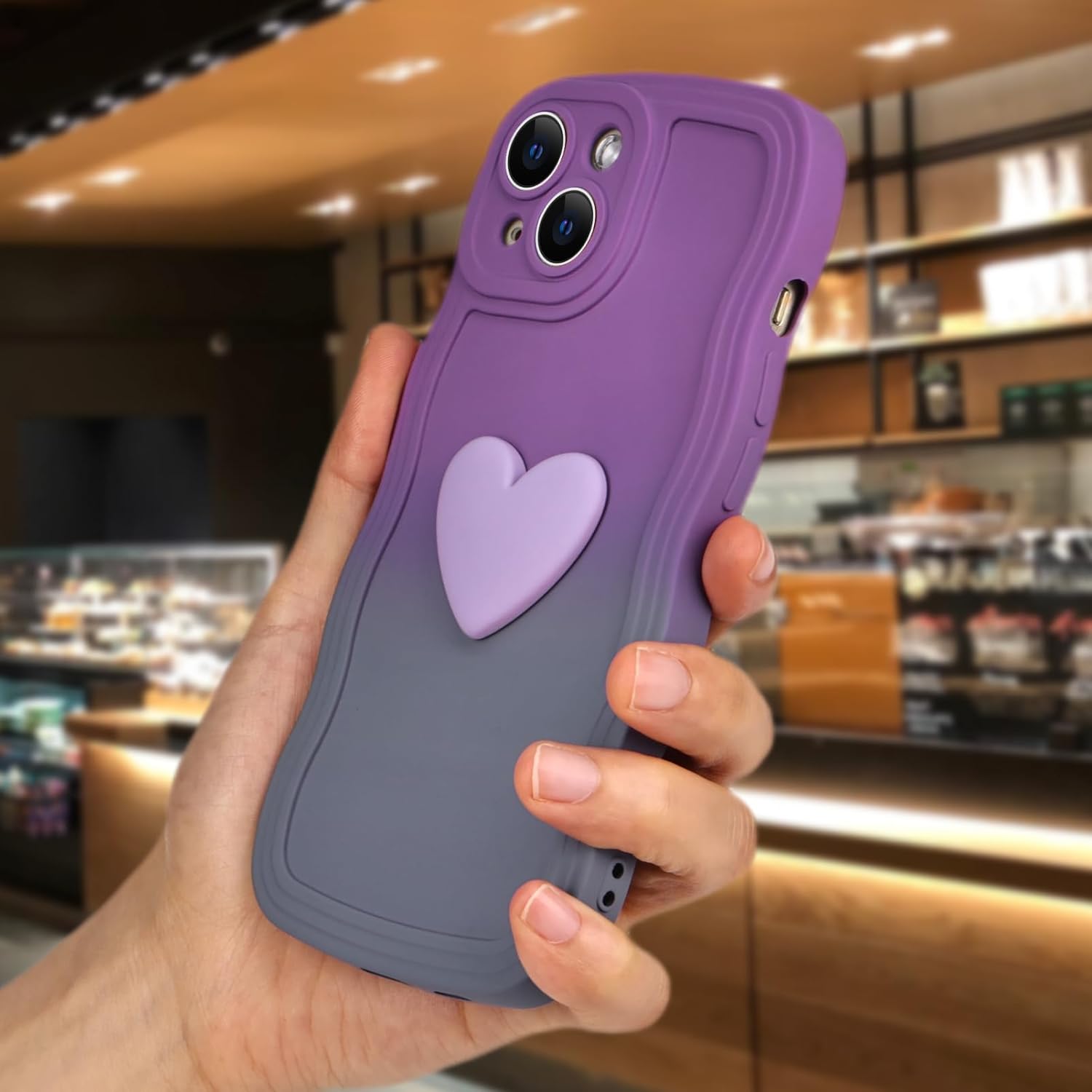 Purple Heart Contrasting Colors - iPhone Case