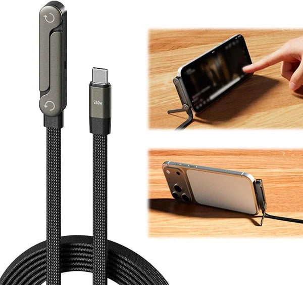 Fast Charging C-type Cable with Phone Stand