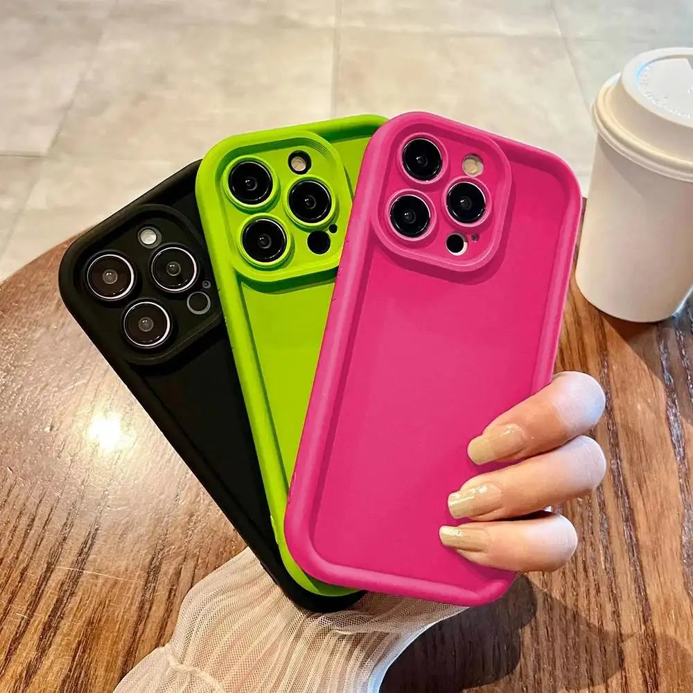 Candy Color Soft TPU Shockproof Phone Case – Slim & Vibrant