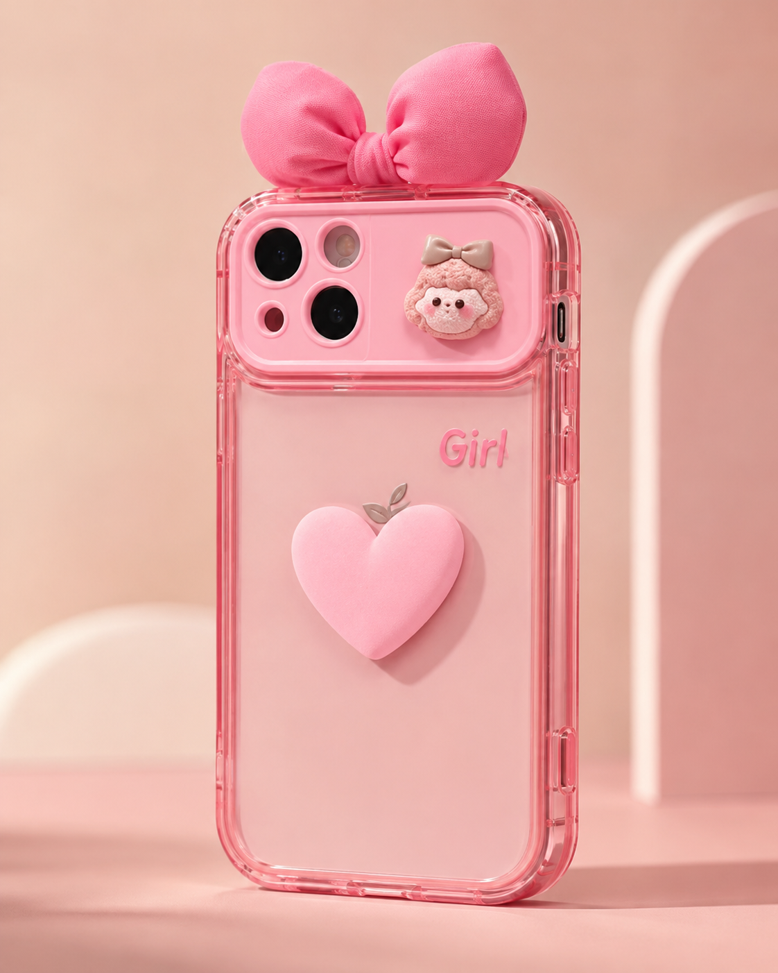 Pink Bow Heart Case