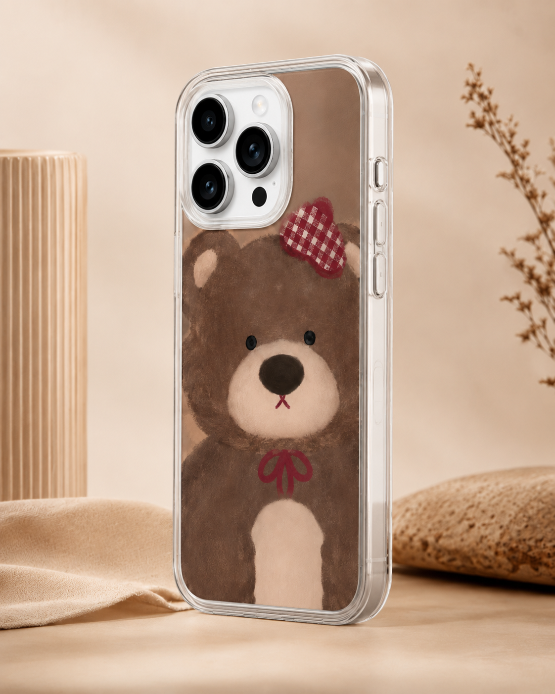 Cute Brown Teddy Bow case