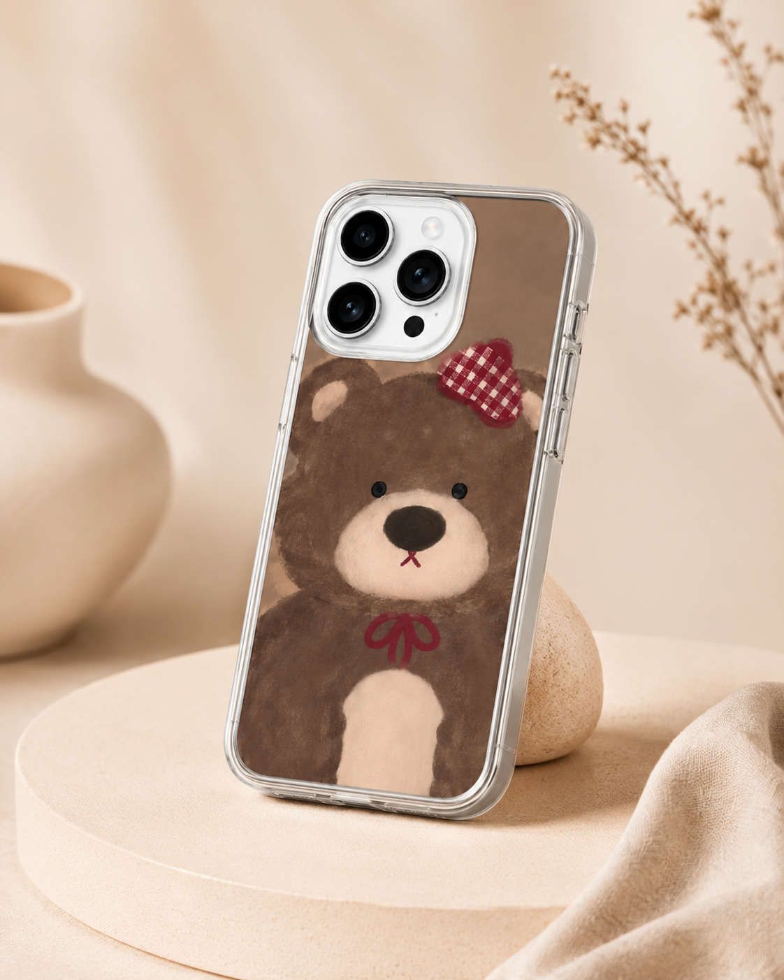 Cute Brown Teddy Bow case