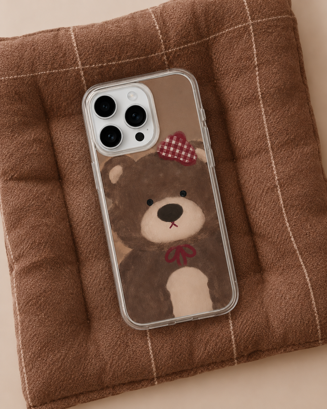 Cute Brown Teddy Bow case