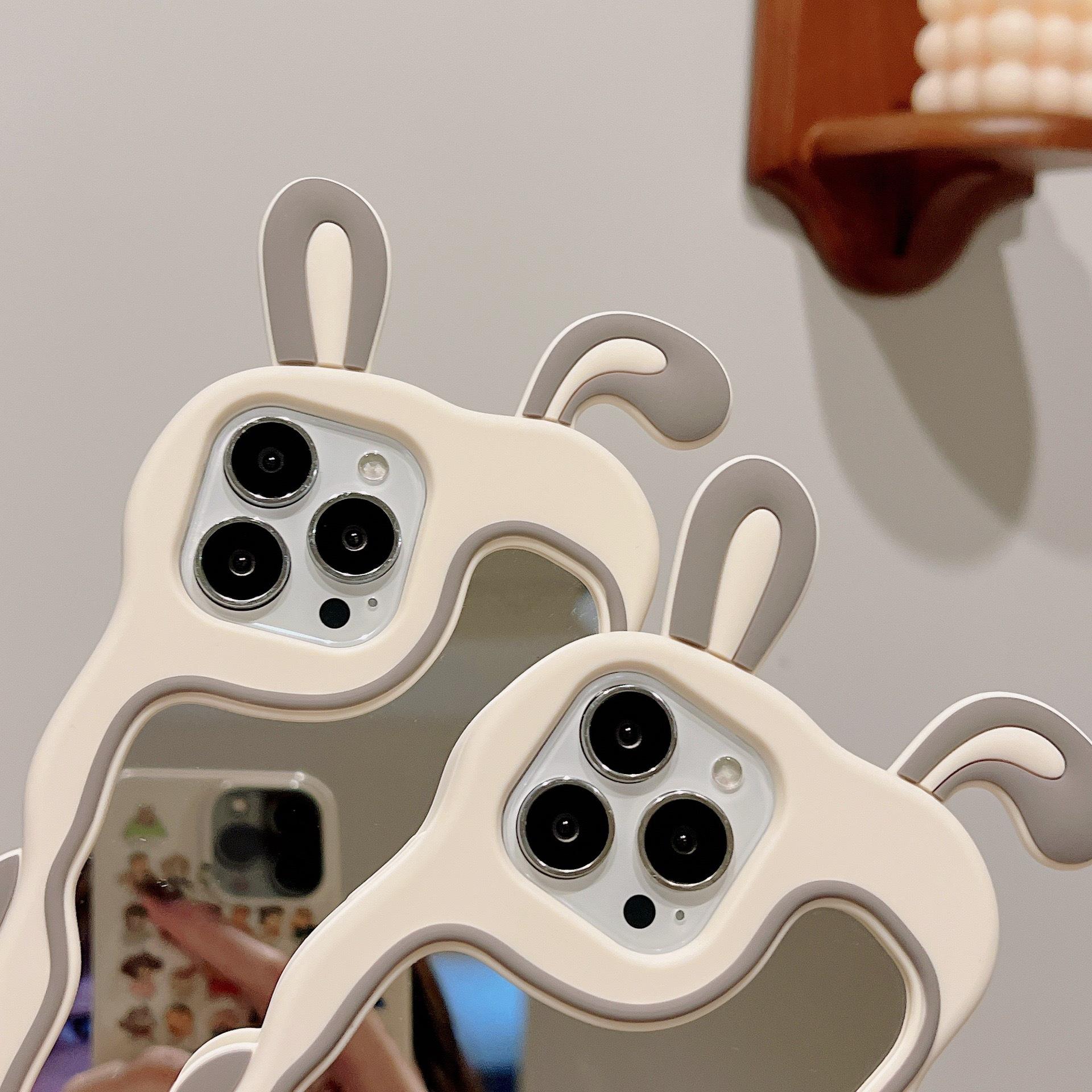 Rabbit Ear Makeup Mirror iPhone Case