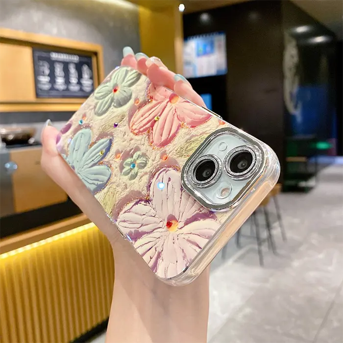 Cute Oil Painting Flower iPhone Mobile Case