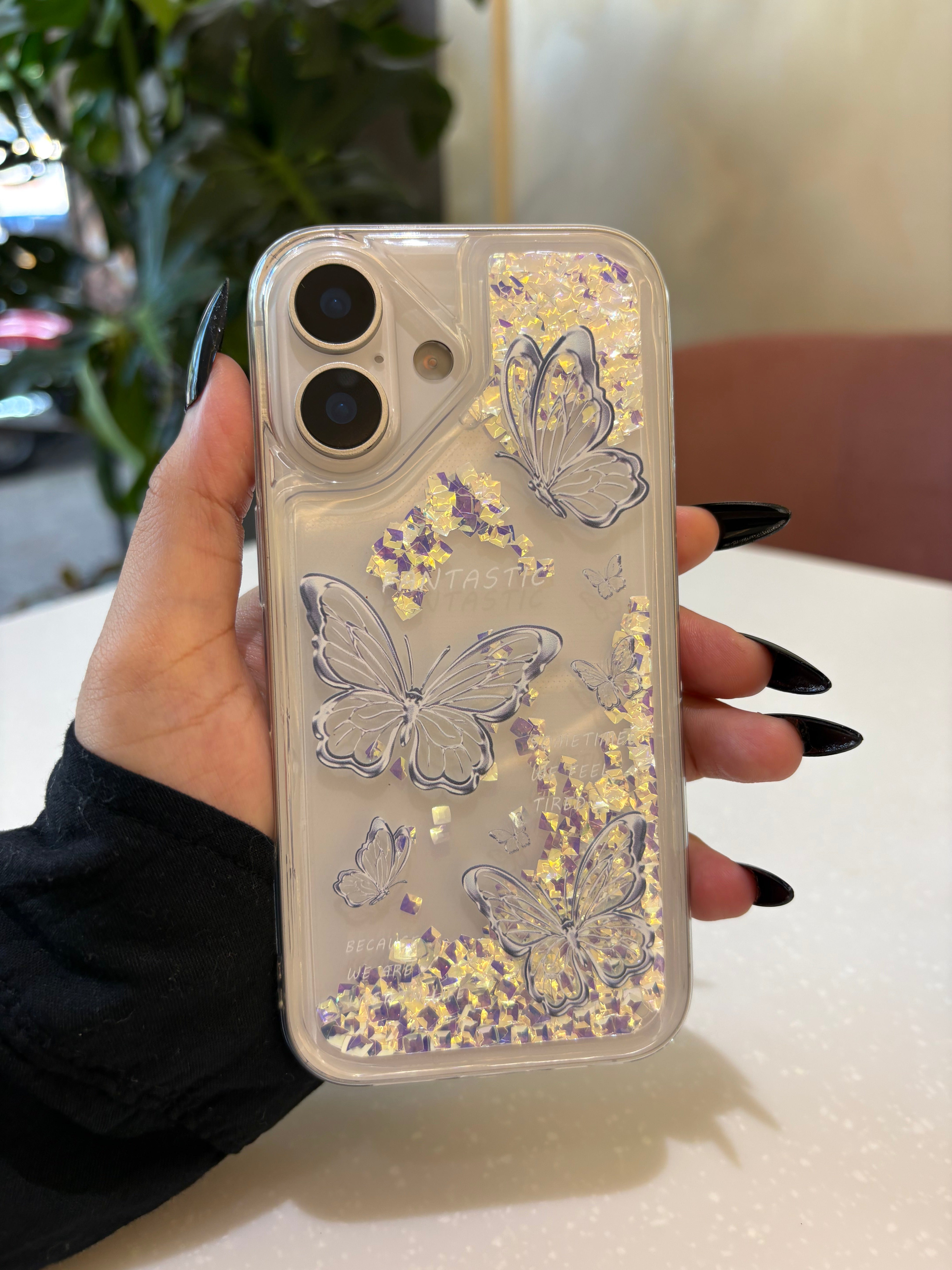 Crystal Butterfly Quicksand Glitter Case