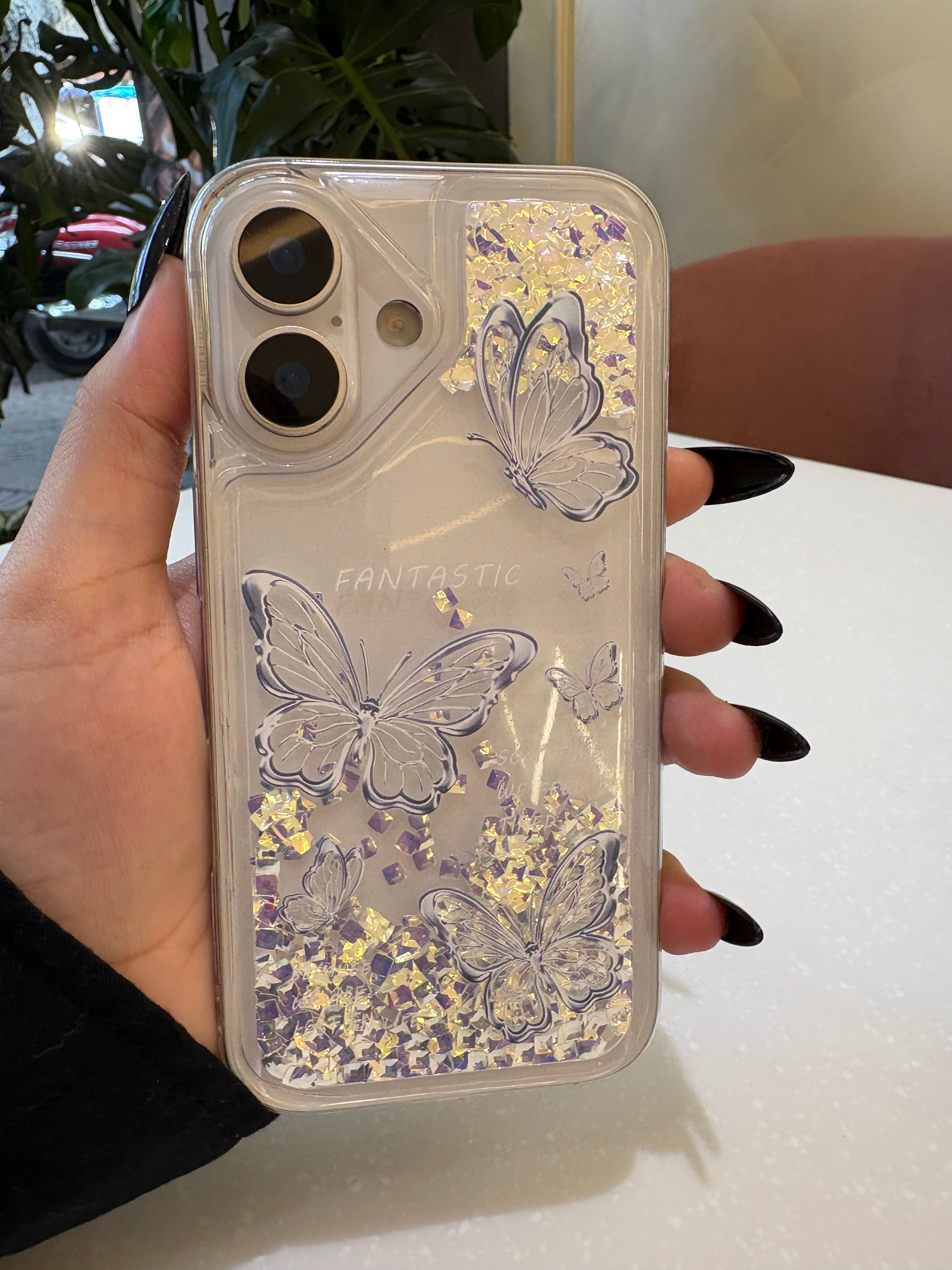 Crystal Butterfly Quicksand Glitter Case
