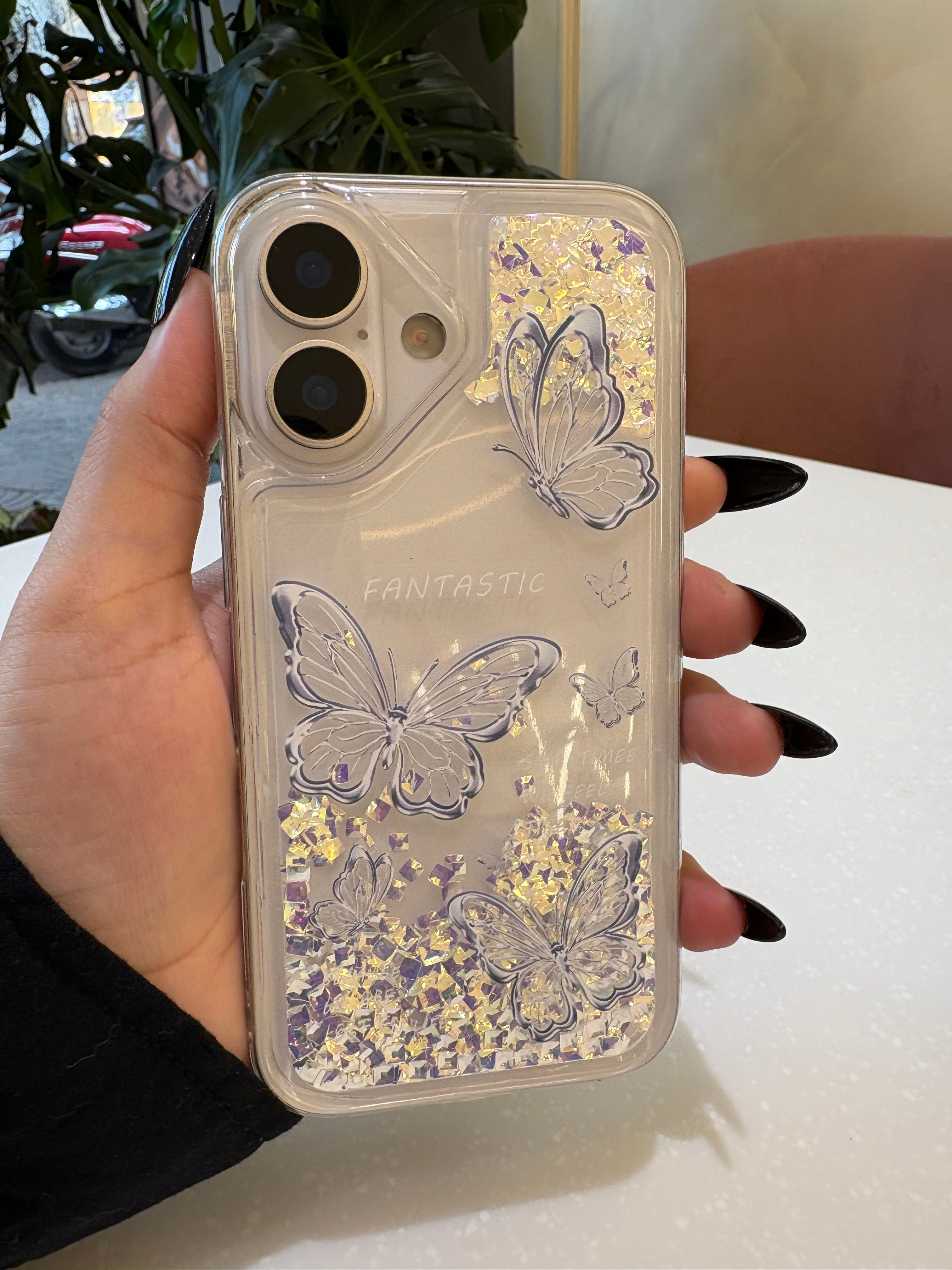 Crystal Butterfly Quicksand Glitter Case