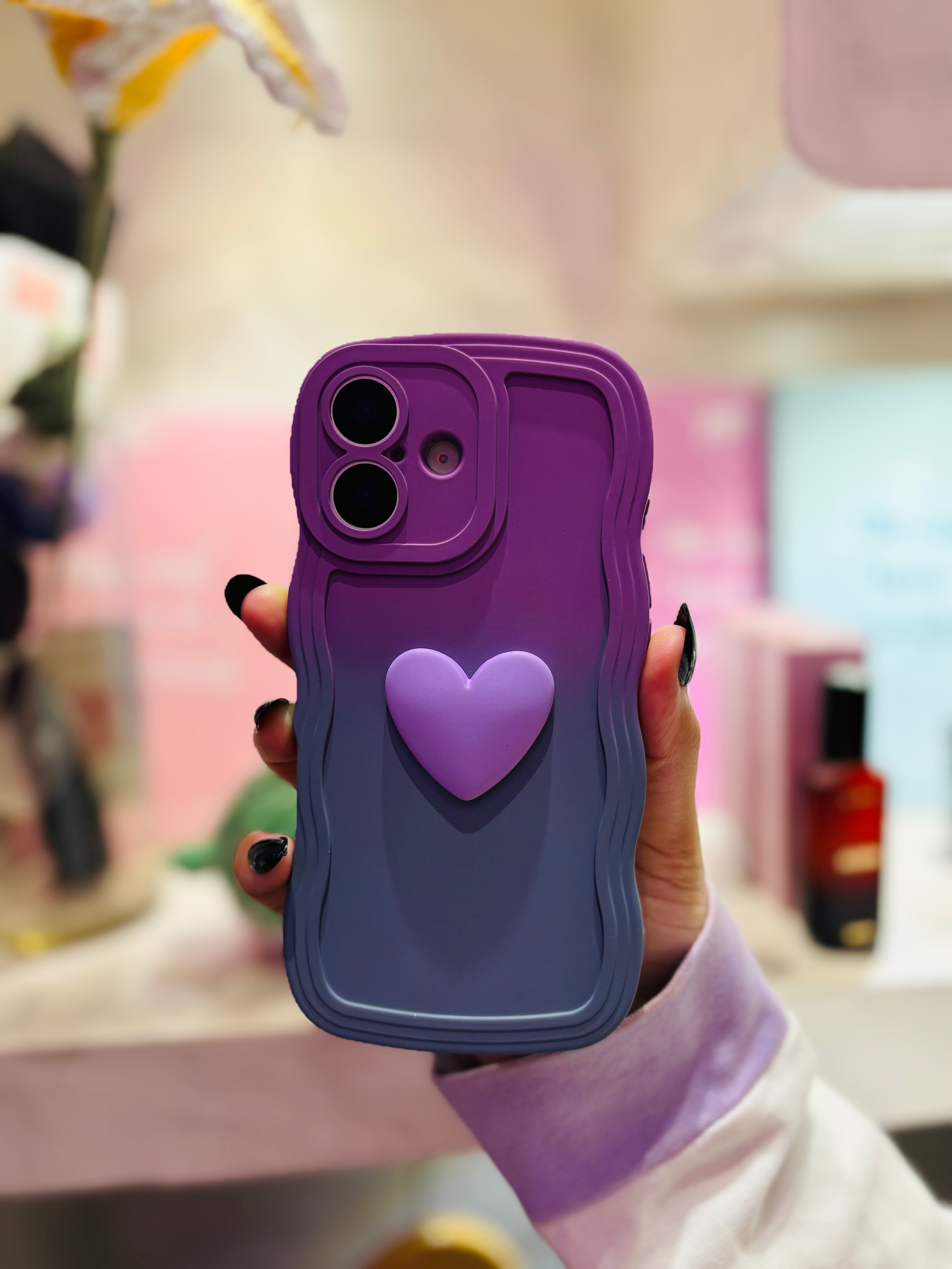 Purple Heart Contrasting Colors - iPhone Case