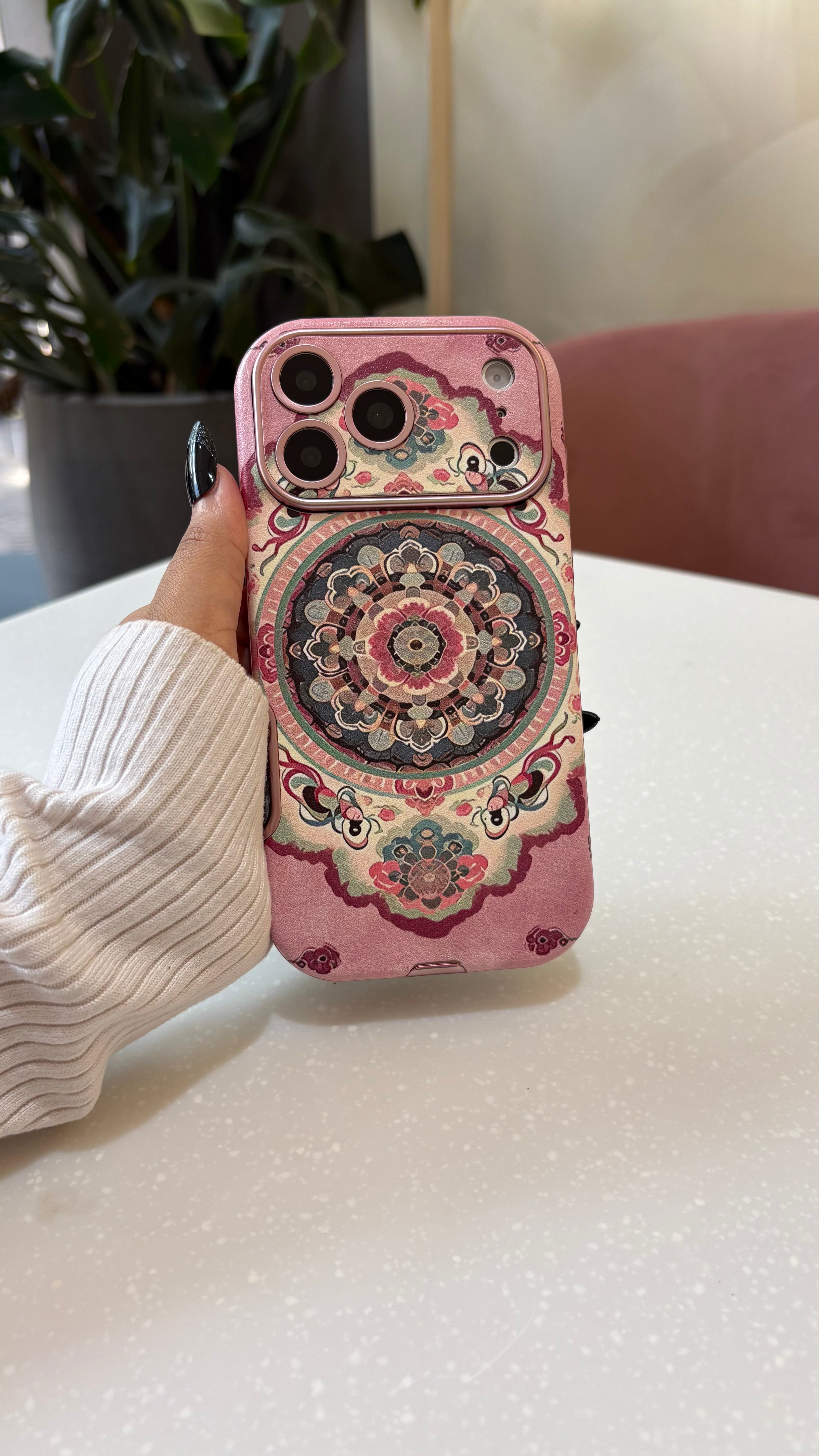 Pink Mandala Art iPhone Case