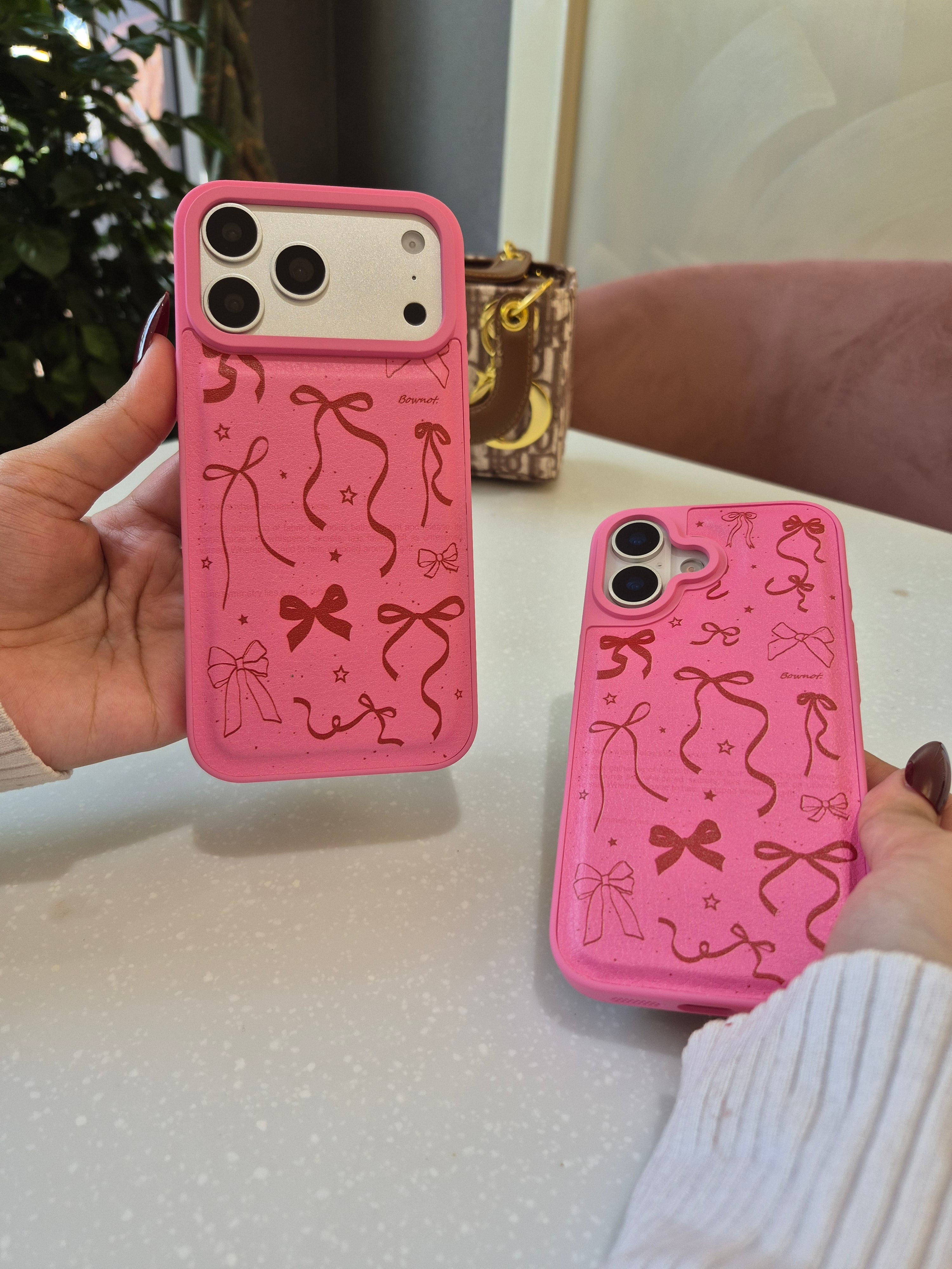 Pink Bow Doodle iPhone Case