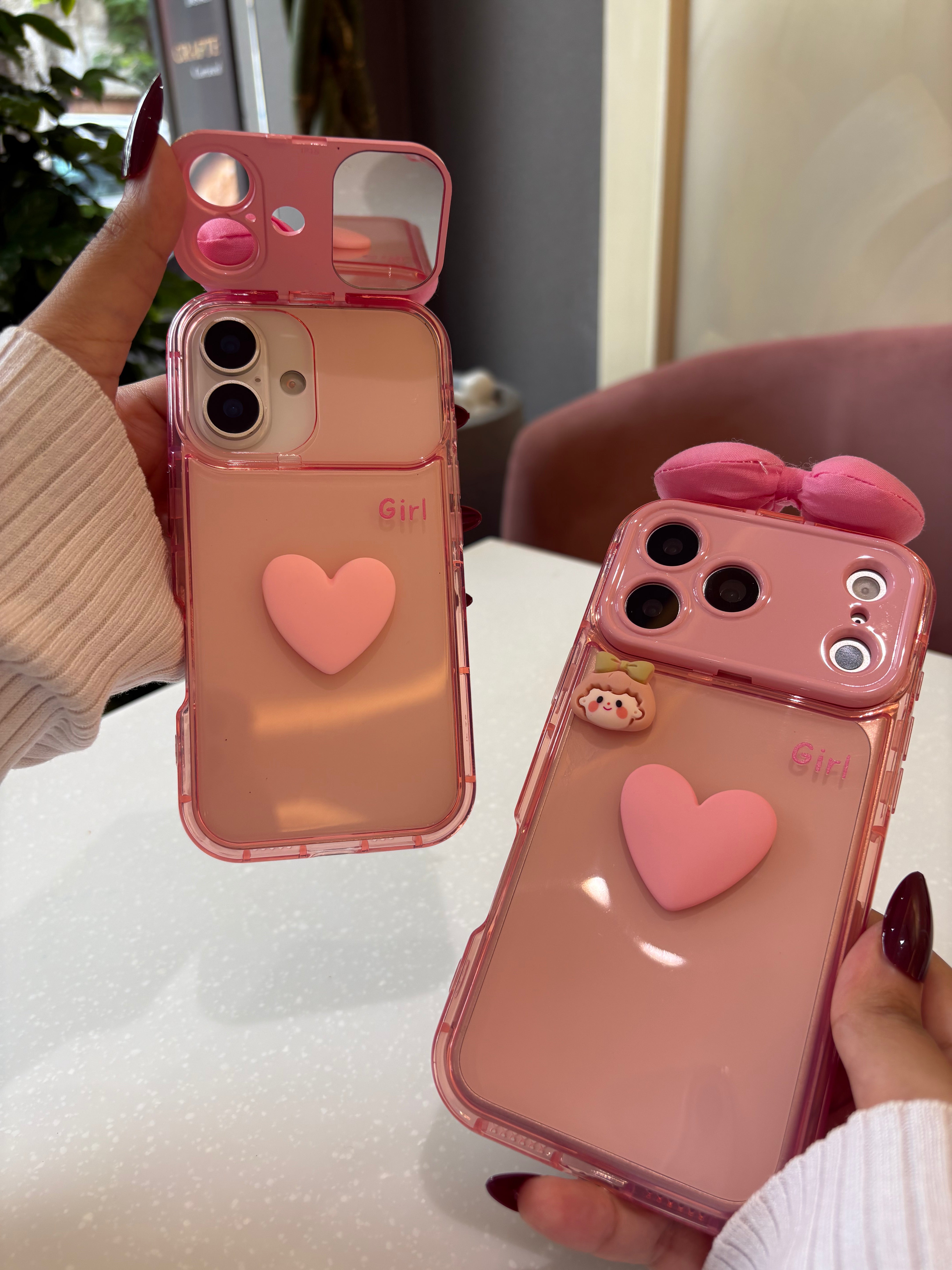 Pink Bow Heart Case