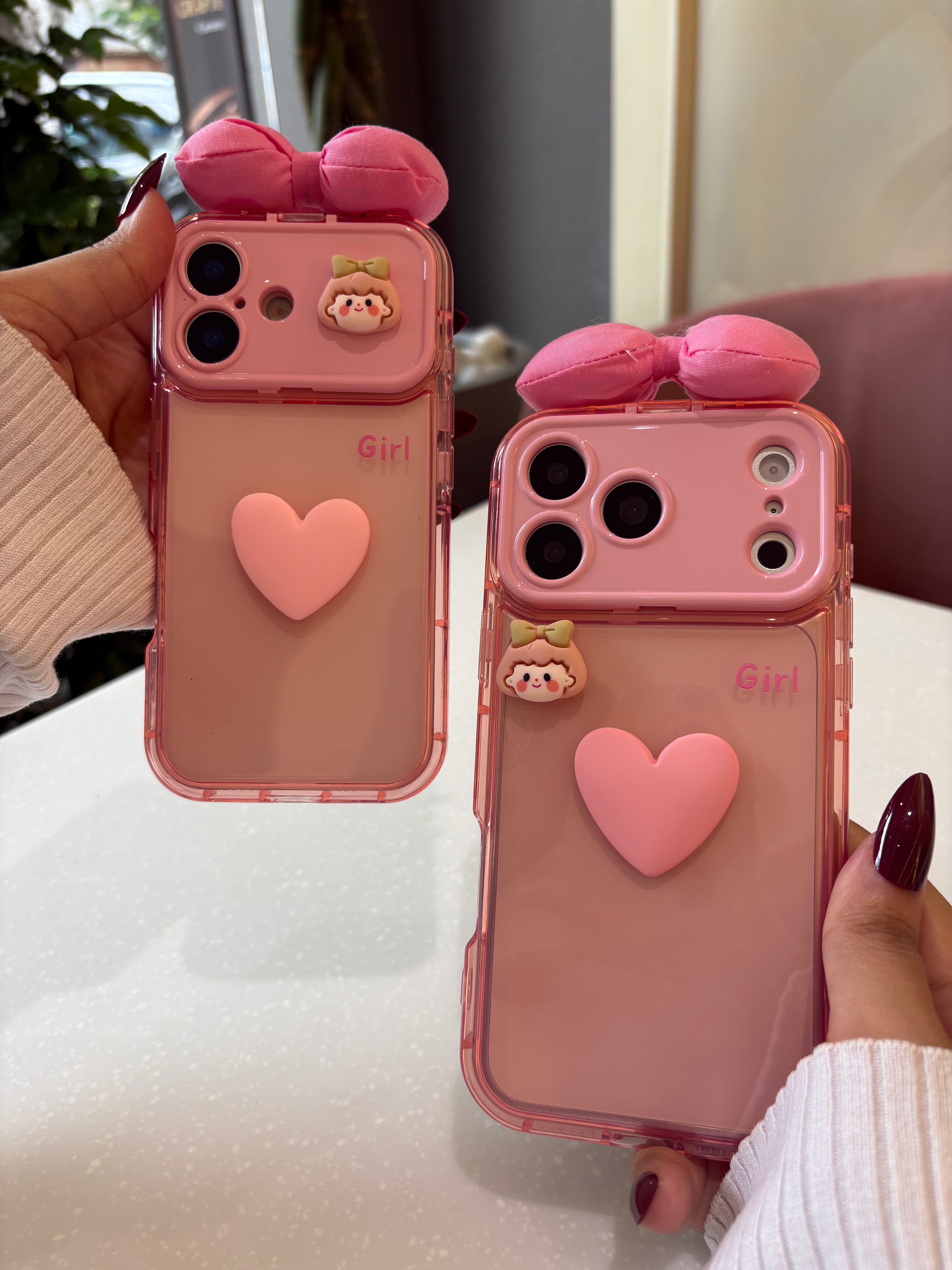 Pink Bow Heart Case