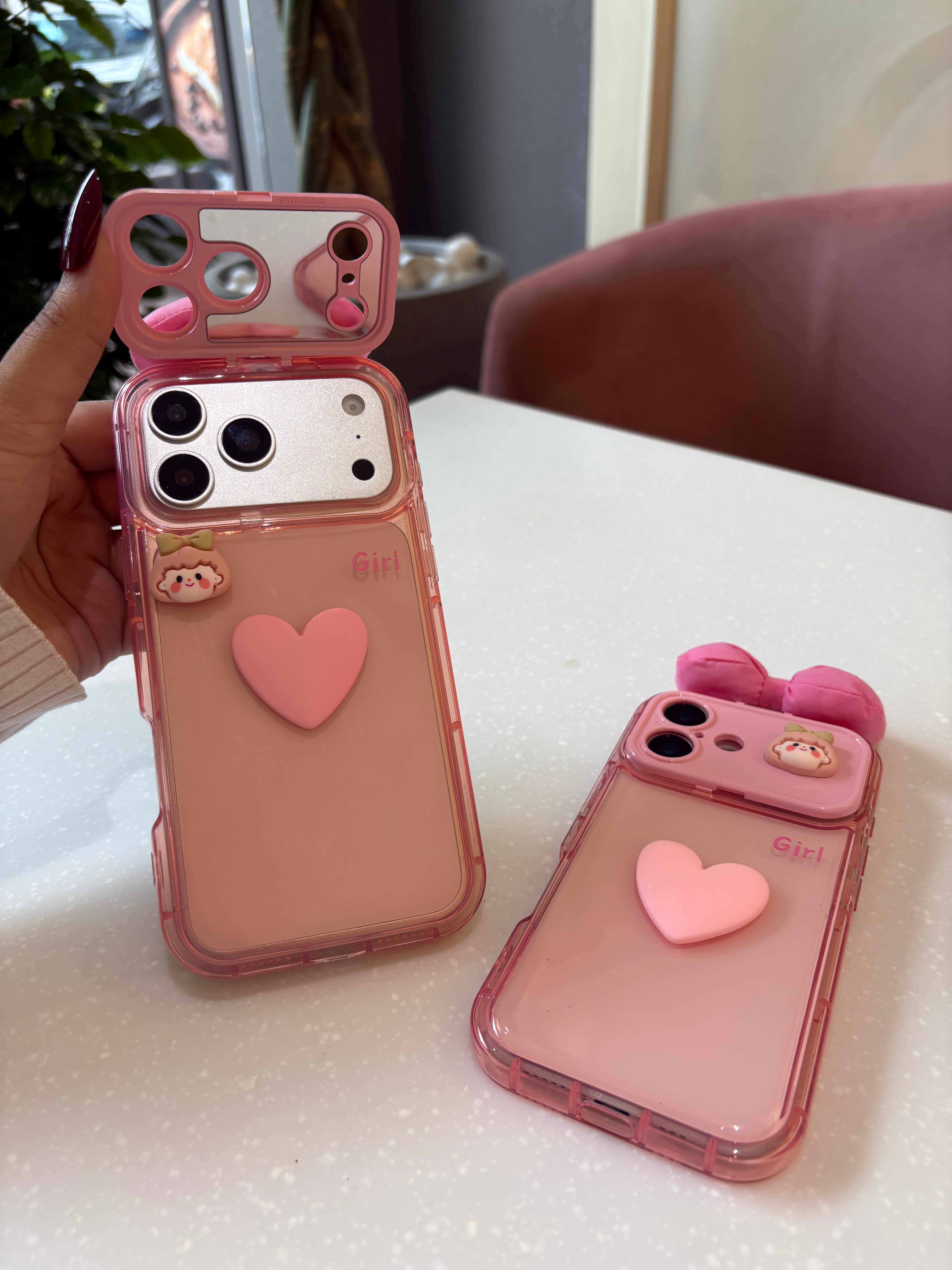 Pink Bow Heart Case