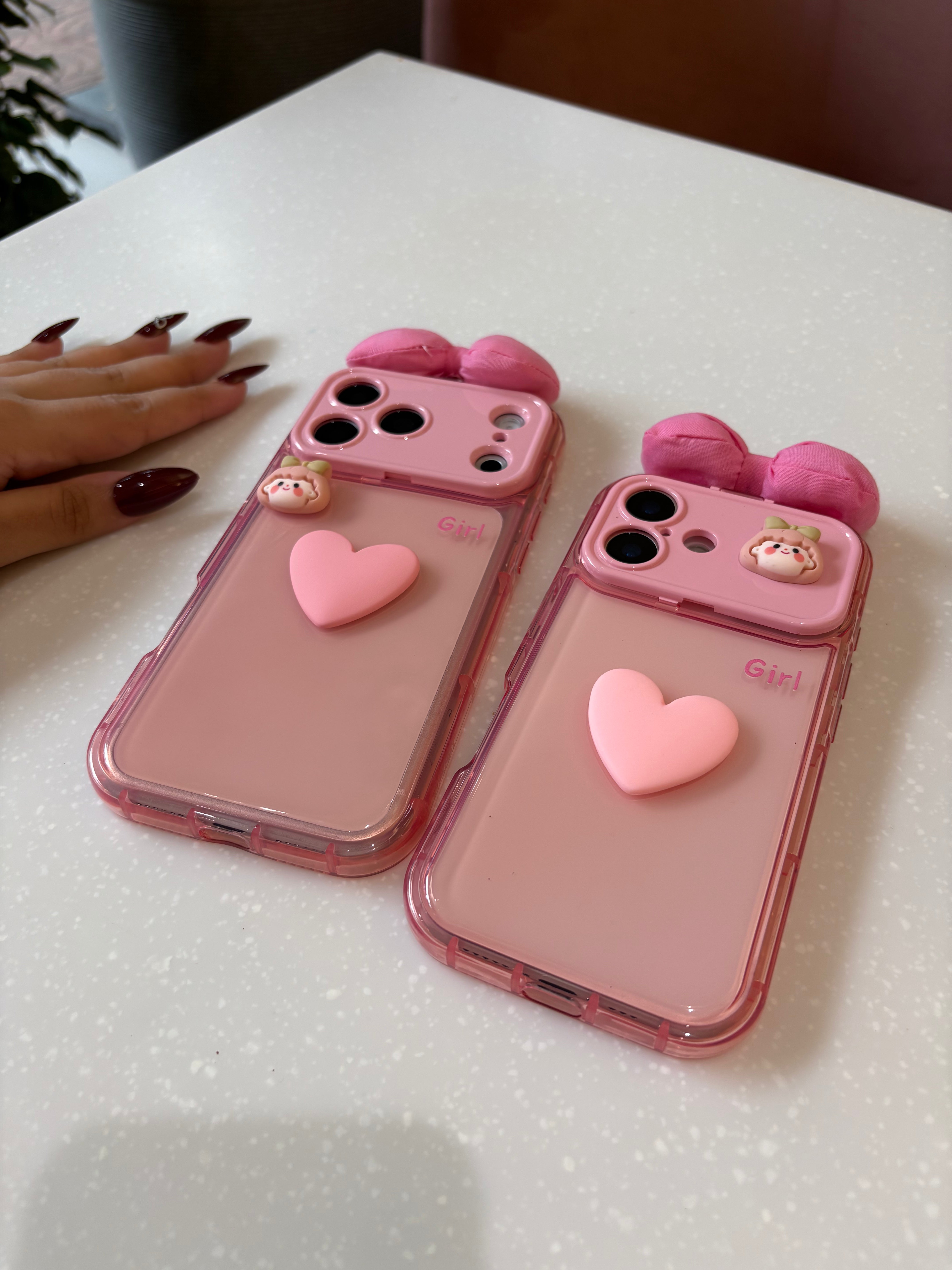 Pink Bow Heart Case