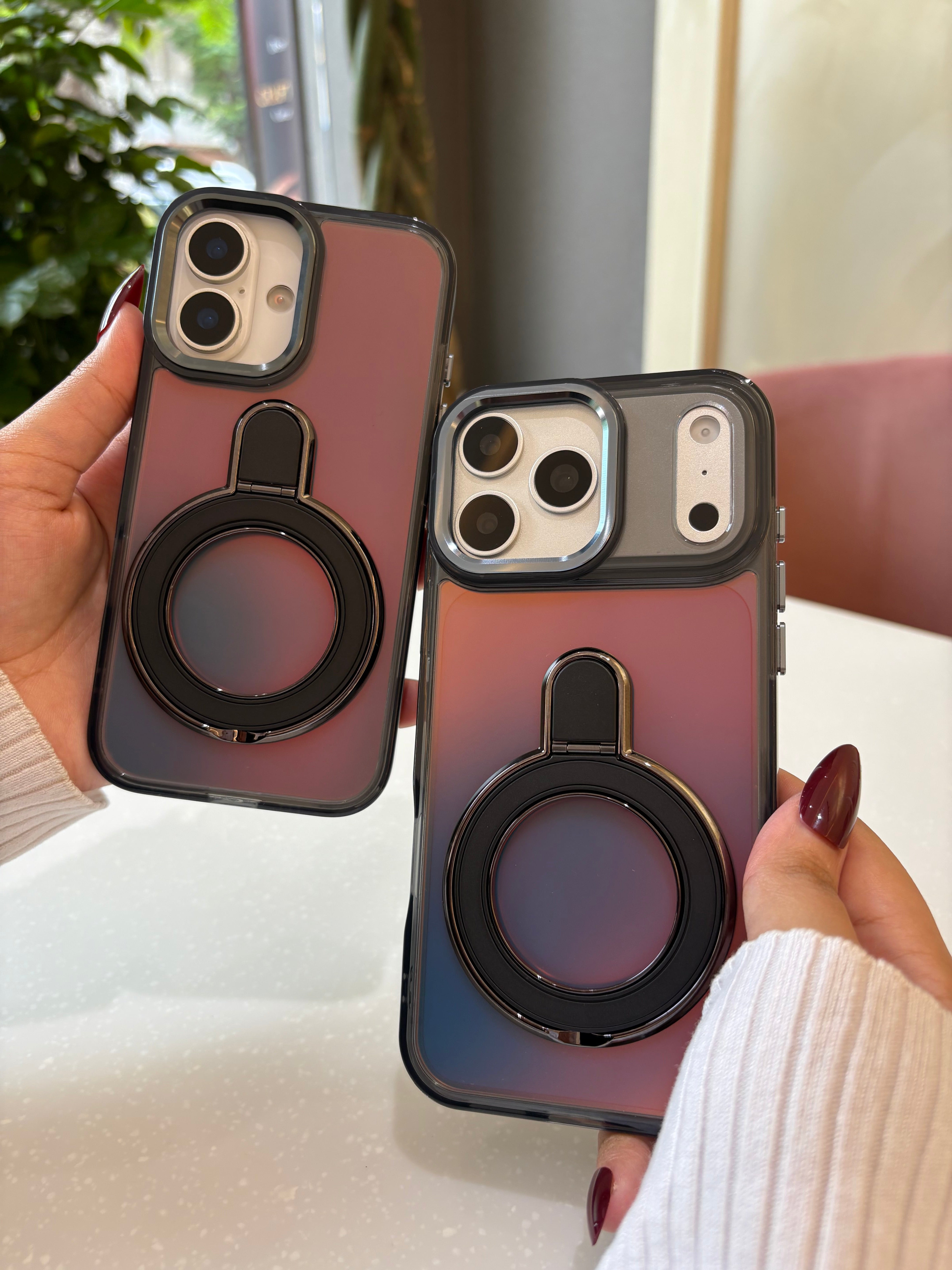 Smoke Black Magnetic Ring Stand Case