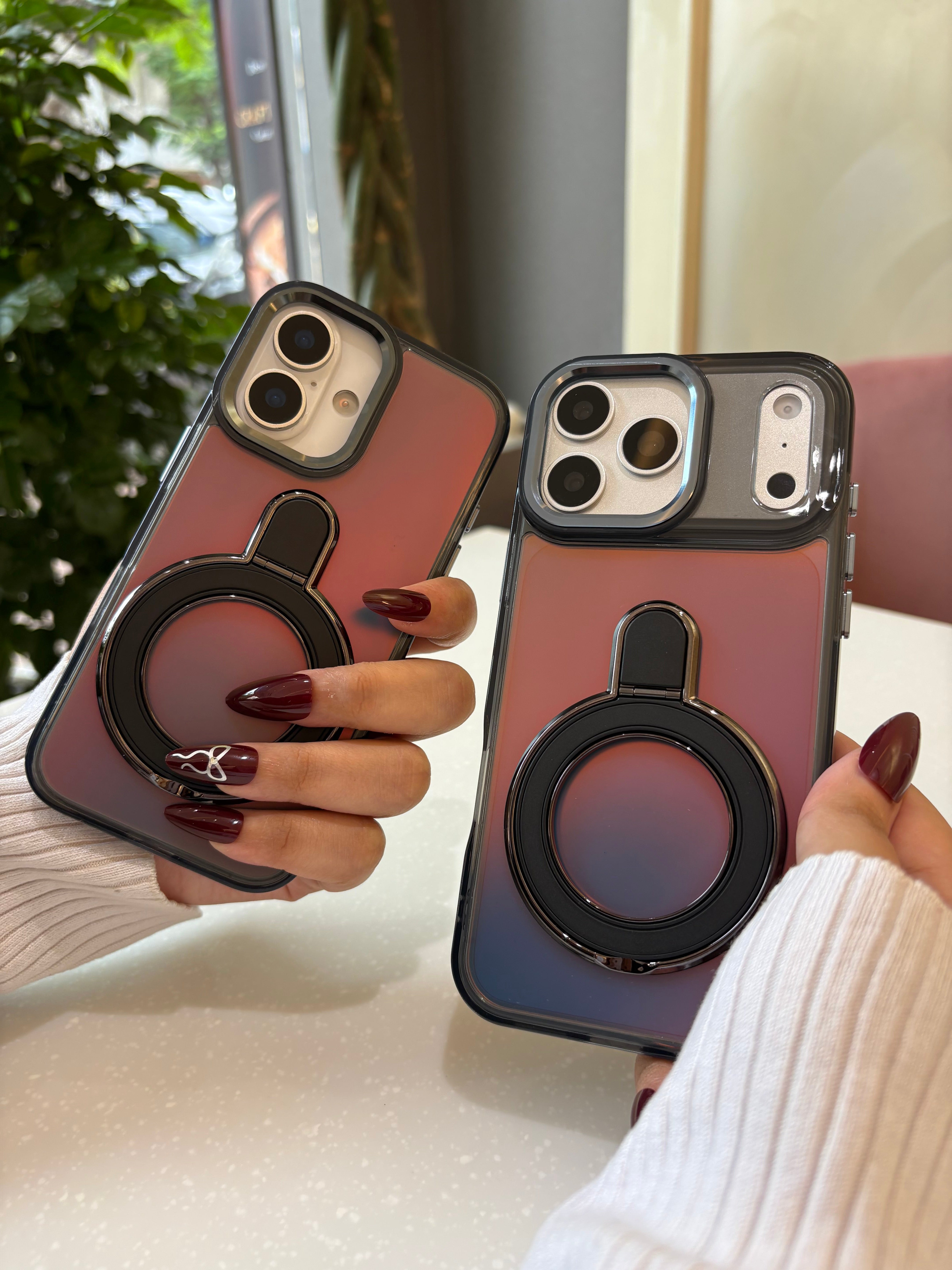 Smoke Black Magnetic Ring Stand Case