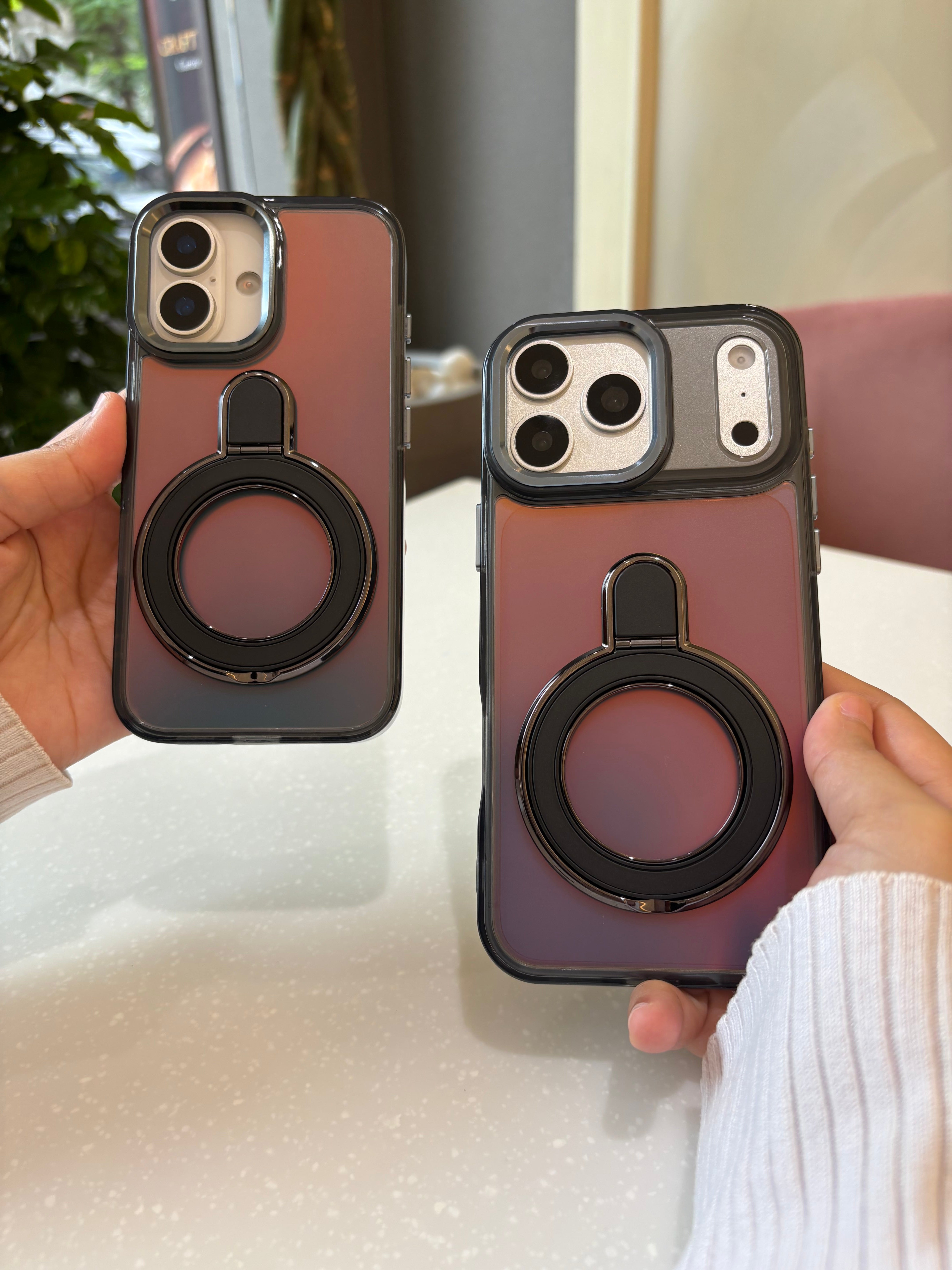 Smoke Black Magnetic Ring Stand Case