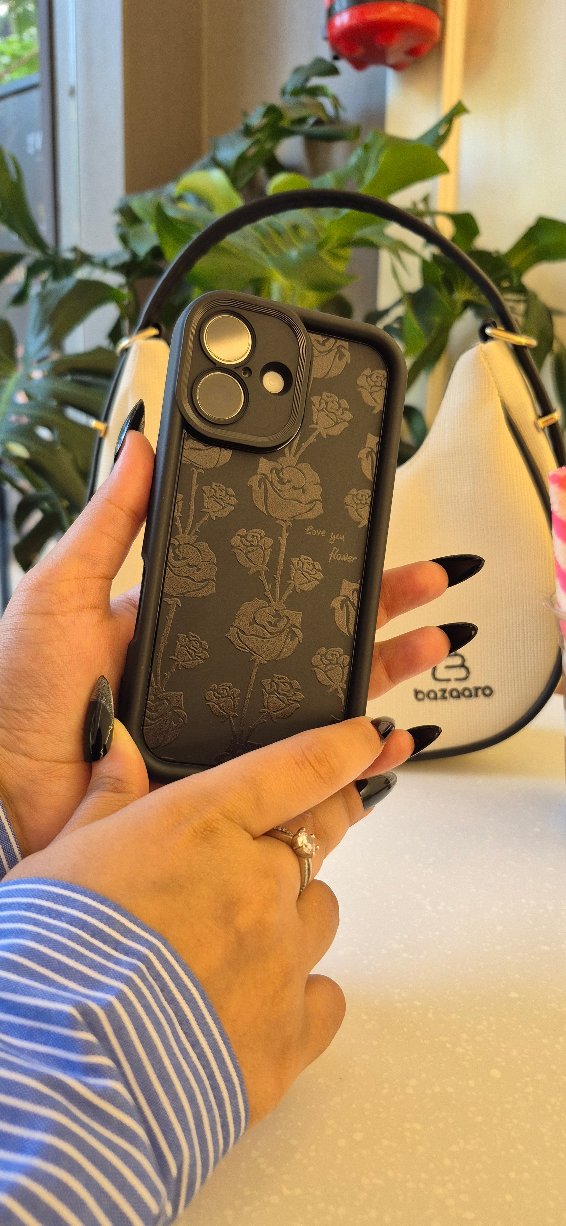 Vintage Dark Rose iPhone Case