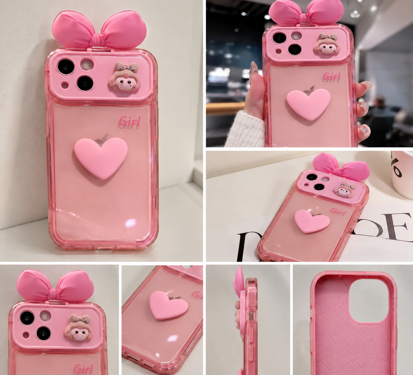 Pink Bow Heart Case