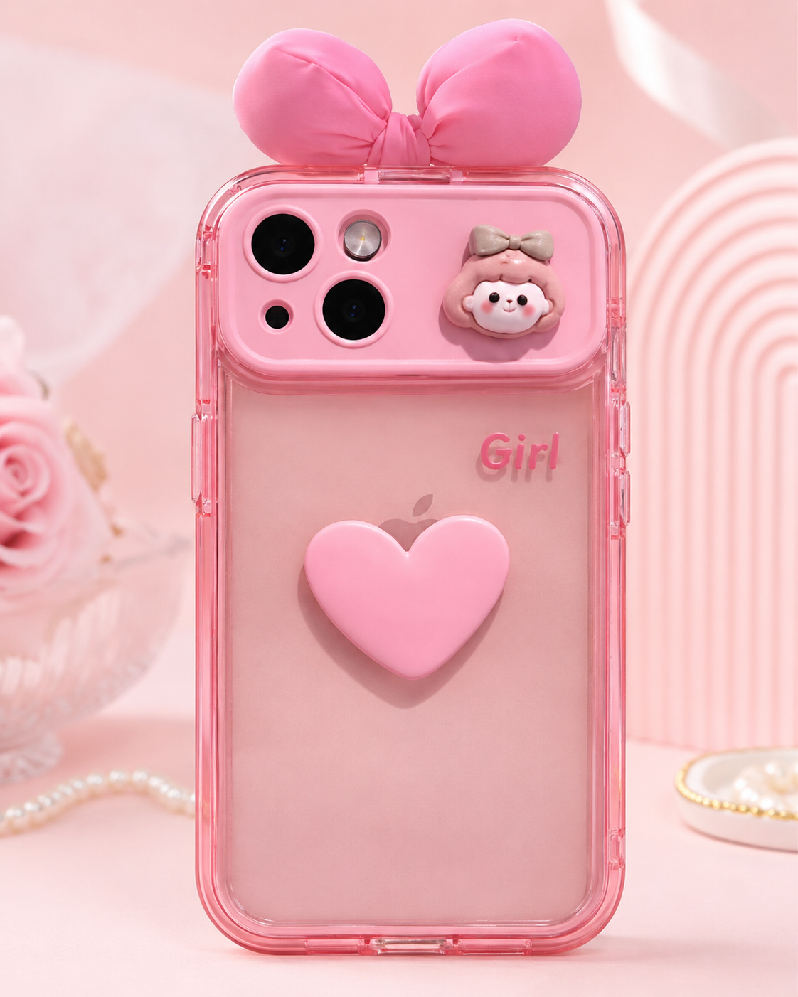 Pink Bow Heart Case
