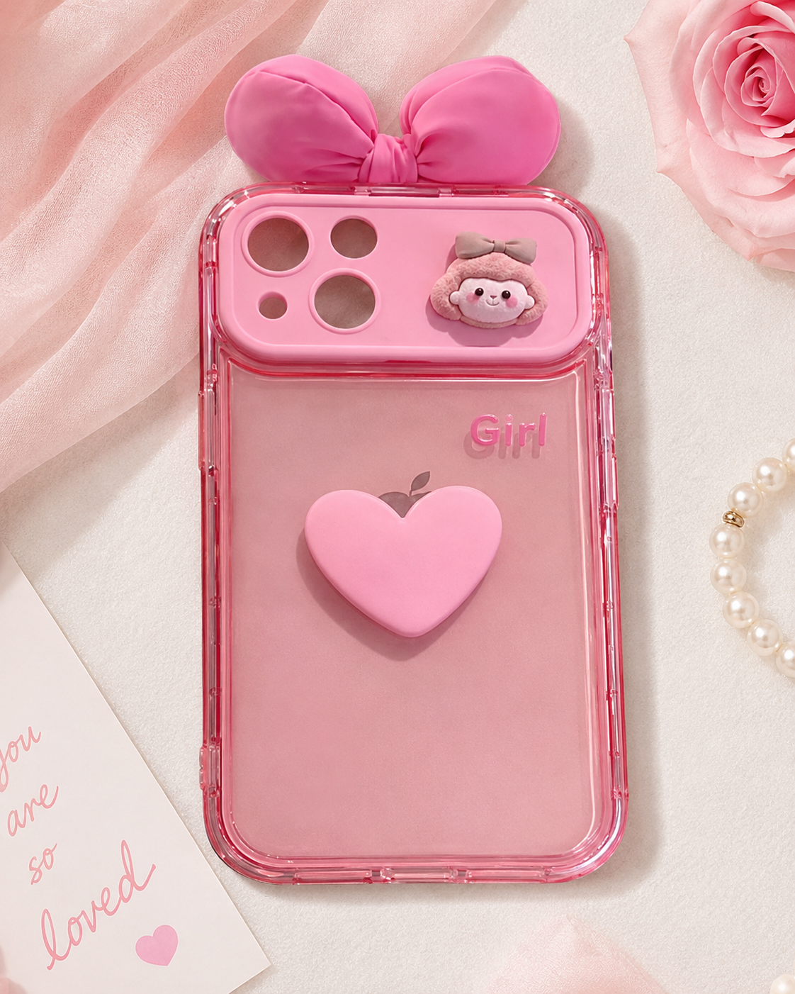 Pink Bow Heart Case