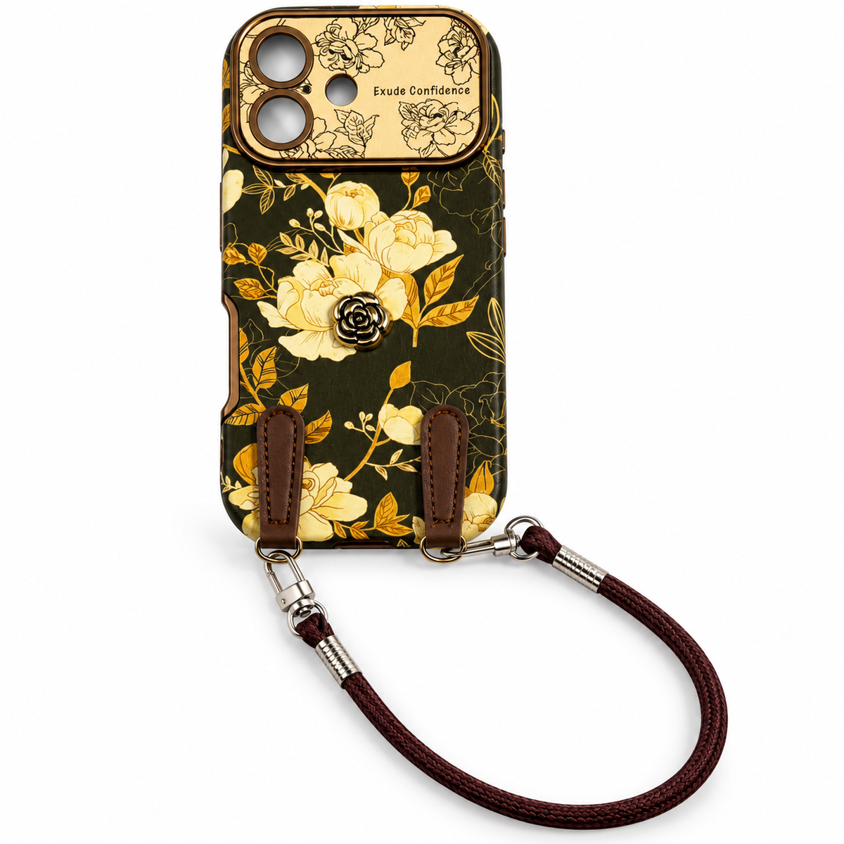 Vintage Camellia Crossbody Case