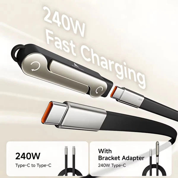 2 in 1 Detachable Fast Charging C-type Cable with Phone Stand