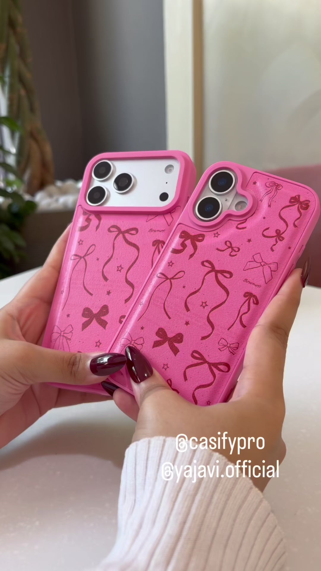 Pink Bow Doodle iPhone Case