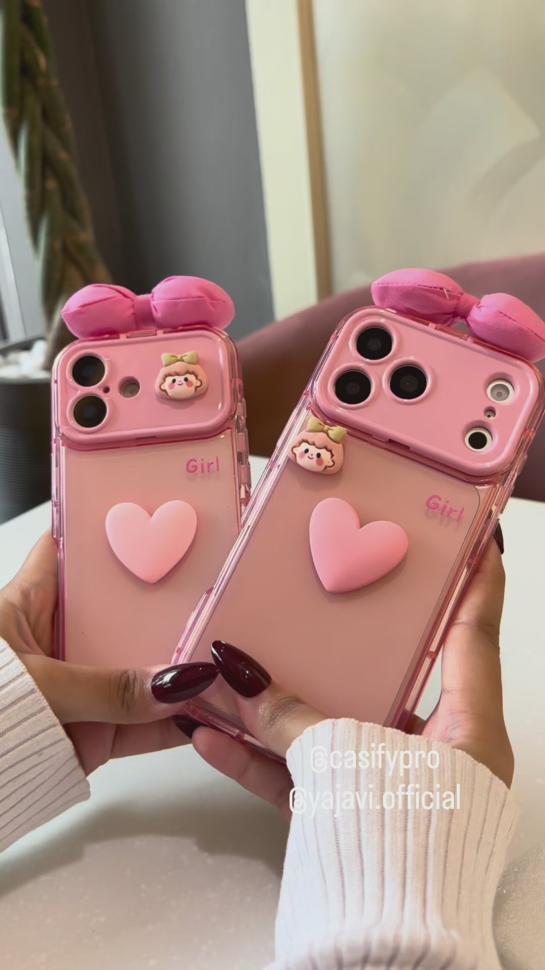 Pink Bow Heart Case