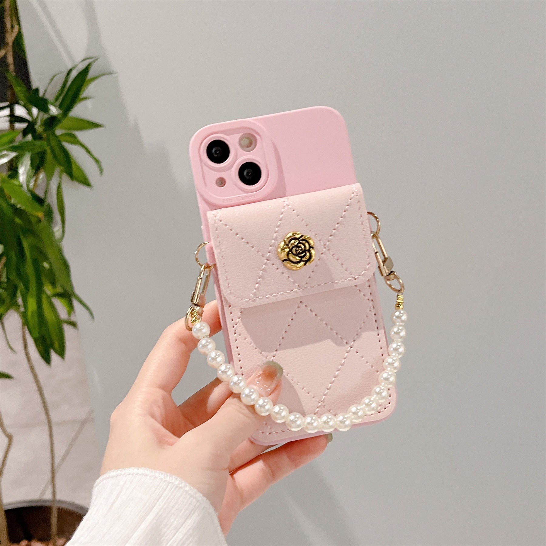 Royal Korean Pearl Pouch Sling iPhone Case